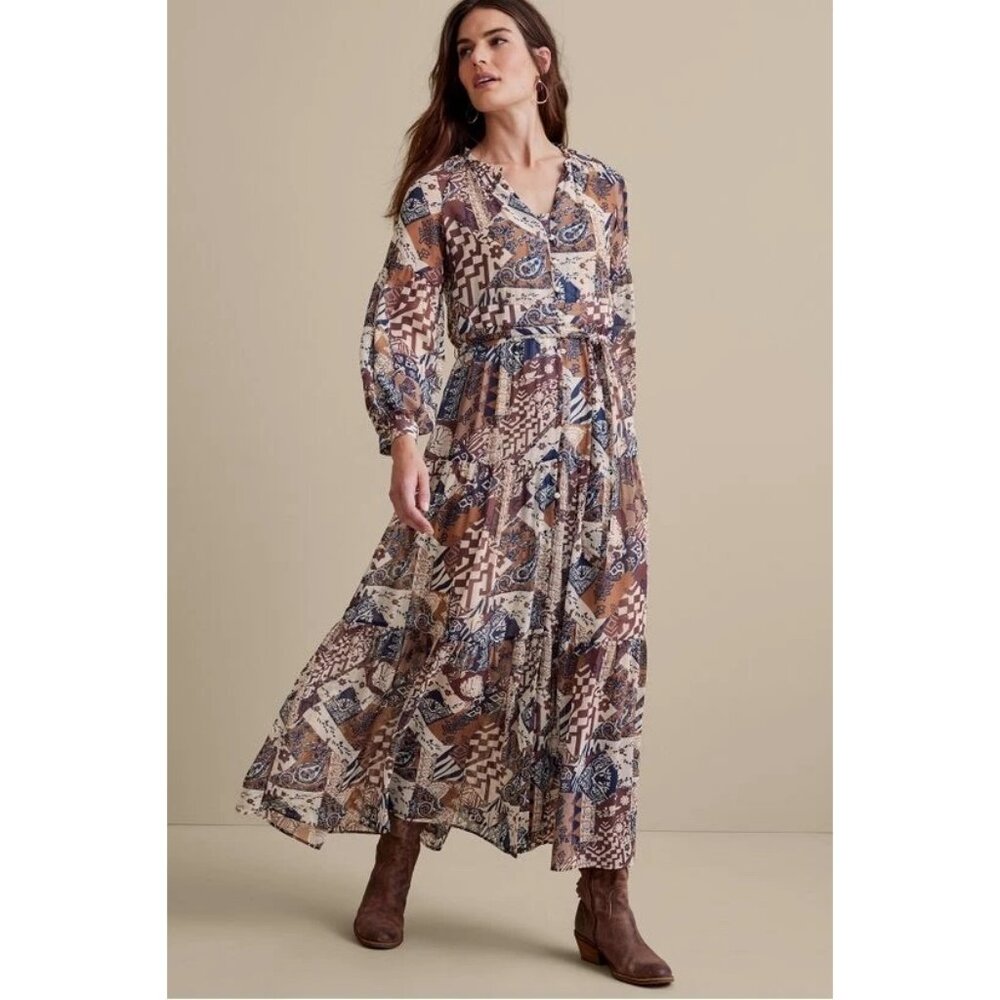 Soft Surroundings Hailey Patchwork Peasant Dress … - image 4